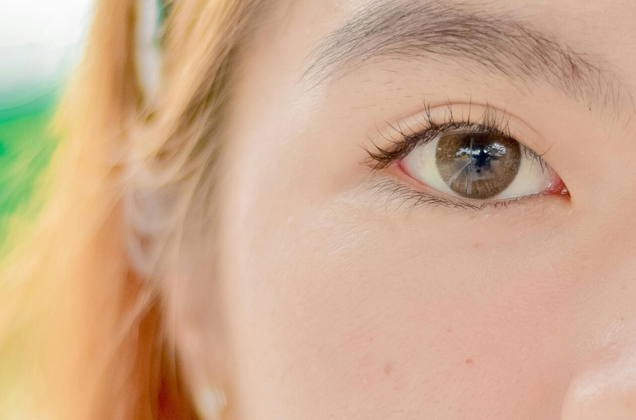 close-up of woman's face - focusing on her eye