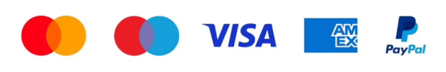 credit card and pay pal logos